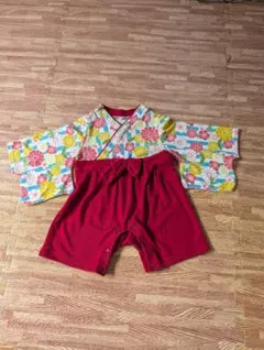 【美品】着物風ロンパース 和柄デザイン 花柄 2着セット 70・80サイズ