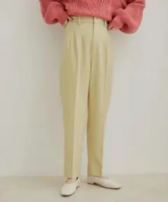 新品☆vis☆エコウールタッチテーパードパンツ☆くすみイエロー
