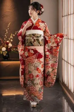 美品 正絹 京友禅 金駒刺繍 古典振袖7点フルセット - メルカリ