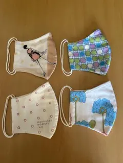 マスク4枚　ハンドメイド　未使用ノーズワイヤー入り
