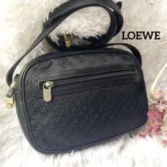 希少⭐︎LOEWE リピートアナグラム キャンバス&レザー 黒 ショルダーバッグのサムネイル