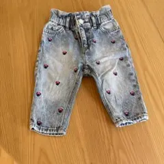 GAP Disney デニム ミニーちゃん刺繍　ボトムス 1-1歳半