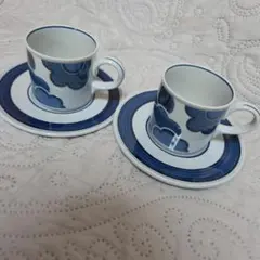 《希少》ビレロイ&ボッホ Blue Cloud カップ&ソーサー　2客 ヒビあり