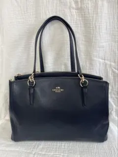 【未使用級】COACH F36606 レザー ハンドバッグ ネイビー 通勤・通学