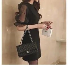 韓国　ドレス　ワンピース　黒