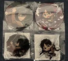 進撃の巨人　エレン・イェーガー　福くじアクキー・缶バッジ4点セット