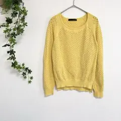 ［22OCTOBRE］ラウンドネックニット（M）長袖 穴あき サイドスリット