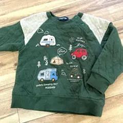 【美品★人気】klädkåp キャンプ　トレーナー グリーン　車　刺繍　90