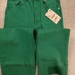 値下げ 新品 ザラ グリーンデニム S〜M