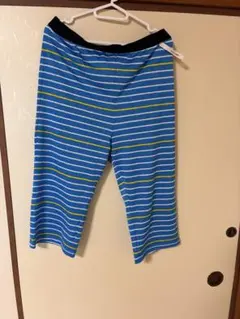 マルチボーダー ルームパンツ 7分丈 クロップドパンツ ブルー 部屋着 パイル風のサムネイル