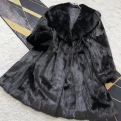 着丈101cm ミンク ロングコート 毛艶○ なめし柔らか ロング襟 毛皮 