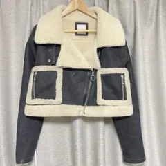 【値下げok】JUEMI ショート丈ライダース ボアジャケット ムートン 短丈