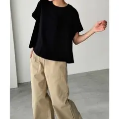 CANAL JEAN キャナルジーン El mar フレアTシャツ ブラックのサムネイル