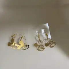 ミッキーマウス ゴールド フックピアス