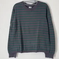 栗原はるみ/コットンニット(緑ボーダー)