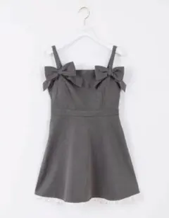 evelyn ビッグリボンキャミワンピース グレー