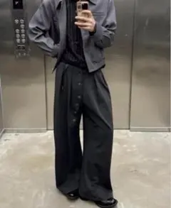 wide Slack 変形 中華新鋭 韓国 モード ワイド バギー スラックス