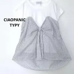 CIAOPANIC TYPY ストライプリボン半袖トップス F