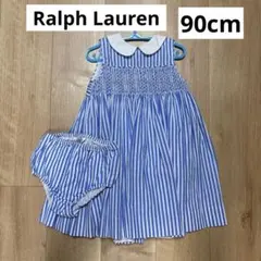 美品☆110cm Polo RalphLauren スモッキング刺繍ワンピース - メルカリ