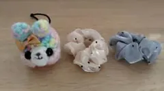 ハンドメイド うさぎ ヘアゴム 3点セット