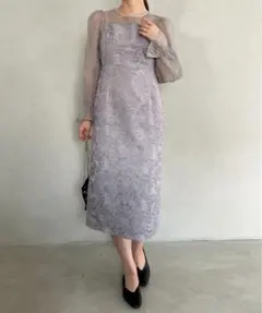 【新品タグ付き】ドレス ワンピース パープル 結婚式 パーティー　　クリスマス