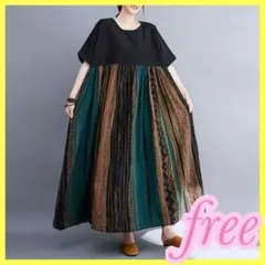 ワンピース ゆったり 体型カバー ロングワンピース マタニティ