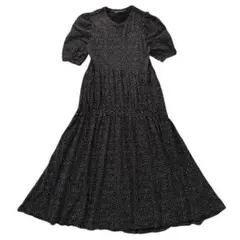 美品✨ZARA/ザラ　ドット柄パフスリーブアシメティアードワンピース