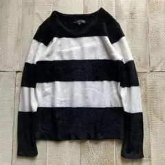 インジアティック ボーダーニット M 白黒 太ボーダー グランジ y2k 00s