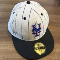 New Era59FIFTY ストライプキャップ 7 3/8 ニューヨークメッツ