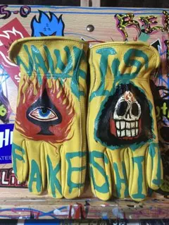 レザーグローブ　ブルー　FUCK YOU 中指デザイン 青　手袋　レザー レザーグローブ ブルー FUCK YOU 中指デザイン 青 手袋 レザー - メルカリ