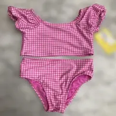 【A4001】Baby GAP/キッズ/水着/110㎝/ピンク/チェック/新品