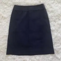 美品　バーバリー　ロンドン 38 チェックスカート　ネイビー　コットン　紺