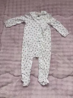 花柄コットンロンパース 70cm