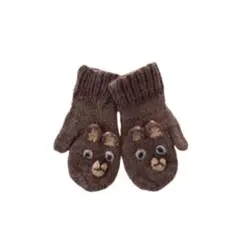 【冬季促銷中】玻利維亞製／羊毛 熊 兒童羊毛手套