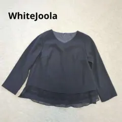 ホワイトジョーラWhiteJoolaVネック長袖九分袖ブラウスレース卒園卒業式黒のサムネイル