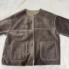 classcalelf コーデュロイボア2wayリバーシブルブルゾン ブラウン