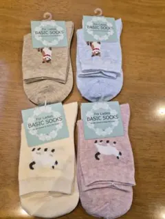 レディース ソックス 4足セット　ねこ　猫