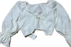 w closet ホワイト クロップドカーディガン