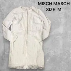 ①⑧ミッシュマッシュ【M】花柄刺繍袖ロングカーディガン フェミニン ホワイトのサムネイル