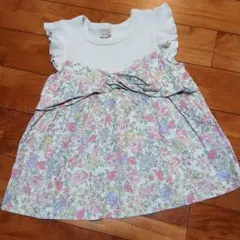 petit main フラワープリント Tシャツ 110