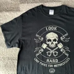 GILDANタグ スカルTシャツ ブラック Lサイズのサムネイル