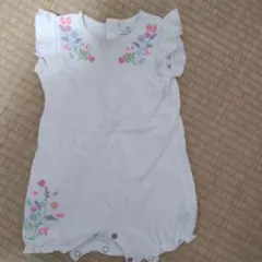 ホワイト刺繍ロンパース 6〜9m