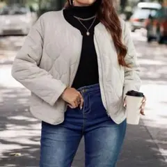 SHEIN キルティングジャケット 白 アイボリー