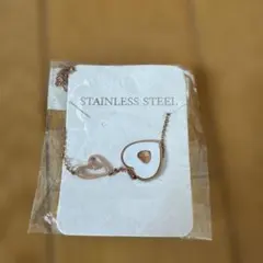 ゴールド ステンレススチール ハートネックレス