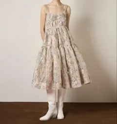 poppy PINK GOLD JACQUARD CAMI DRESS