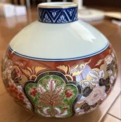 極錦金彩　古伊万里　大鉢　昭和年製　有田　日肥其泉　美品 ー有田焼ー 日肥其泉窯 昭和年製 極錦金彩古伊万里 多用壺 木箱