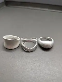 シルバーリング 3点セット 現代的デザイン