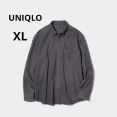美品 ユニクロ メンズ XL デニムシャツ ボタンダウンシャツ グレー ブラック