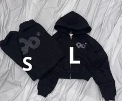 9090girl Logo Glitterセットアップ ブラック