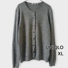 UNIQLO ウール100% カーディガン グレー XLサイズ 長袖